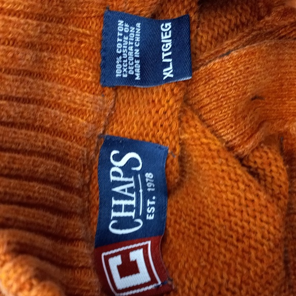 Chaps Burnt Orange 3 Button Fall Sweater - Picture 8 of 8